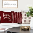thumbnail image 4 of Christmas Pillow Covers 16x16 Set of 4, Modern Sofa Throw Pillow Cover for Christmas Decor, Decorative Outdoor Linen Fabric Pillow Case for Couch Bed Car, Wine Red, 4 of 6