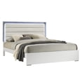 thumbnail image 3 of Olivia Full Bed: LED Headboard, White Wood Frame, Full Size, Contemporary Bedroom Furniture (NJ) - Modern Style, 3 of 6
