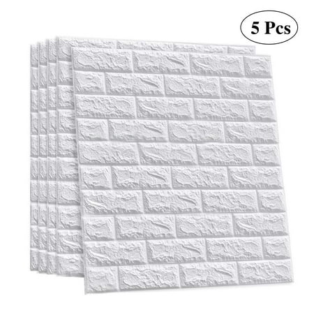 3D Brick Wall Sticker Self Adhesive Wall Tiles, Peel to Stick Wall Decorative Panels for Living Room, Bedroom, White Color 3D