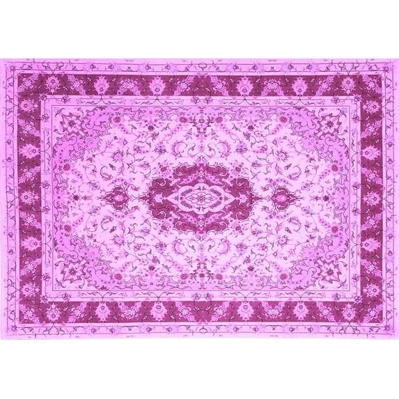 Ahgly Company Indoor Rectangle Persian Purple Traditional Area Rugs, 7' x 10'