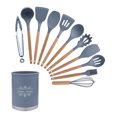 thumbnail image 1 of Utensilios de cocina de 12 Uds., juego de utensilios de cocina para hornear de silicona resistente al calor, soporte de almacenamiento de utensilios de cocina antiadherente para Chef, cuchara, 1 of 8