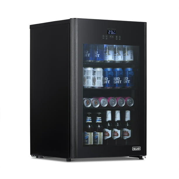 NewAir Froster 125 Can Freestanding Beverage Fridge in Black with Party