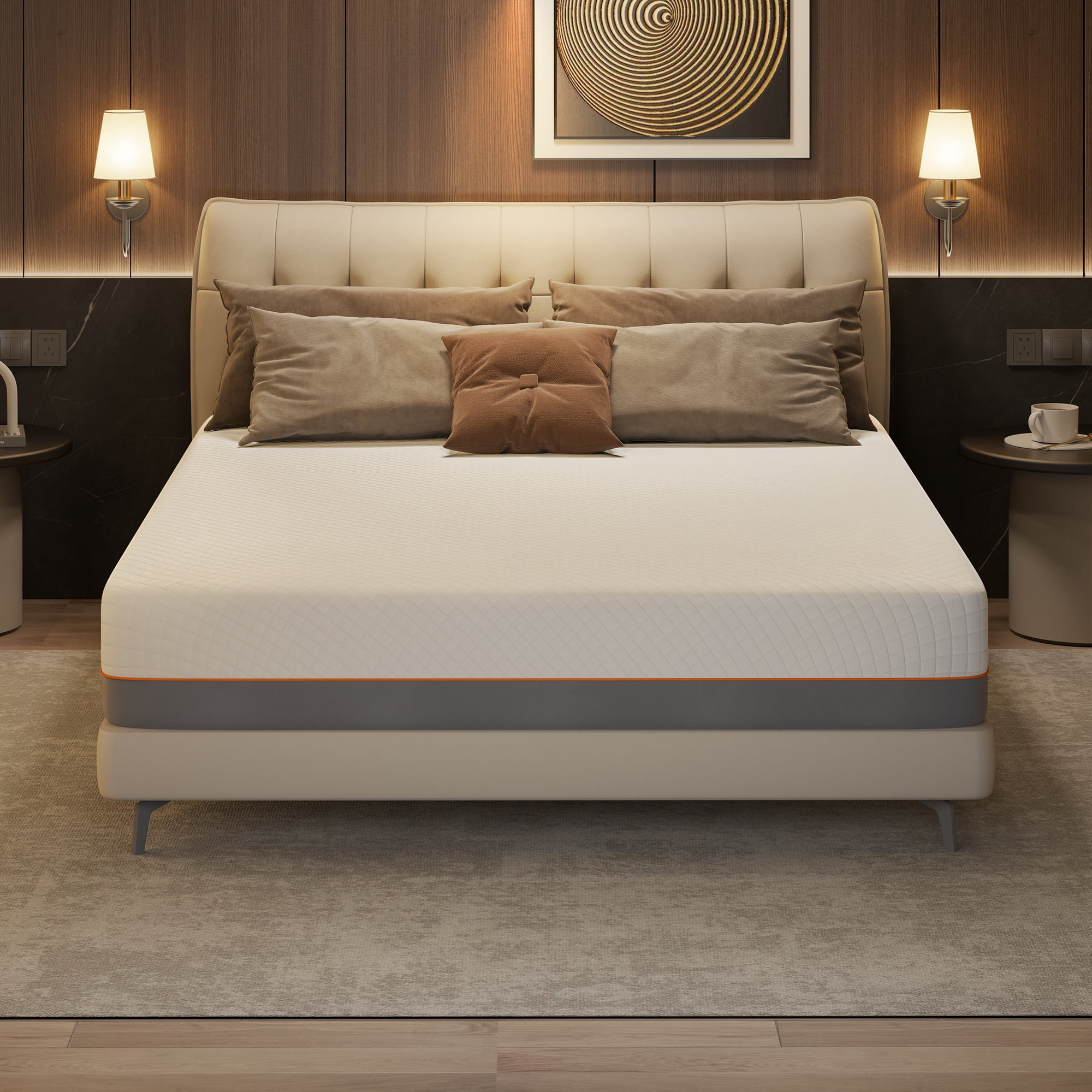 Doubleslee Queen Size 10" Gel Memory Foam Mattress, Innerspring Hybrid Mattress in a Box - Double-Sided Use