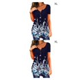 thumbnail image 2 of Camiseta de verano para mujer Qarigey cuello en V plisada estampado Floral informal elegante transpirable blusa fiesta compras Type1 NO1, 2 of 6