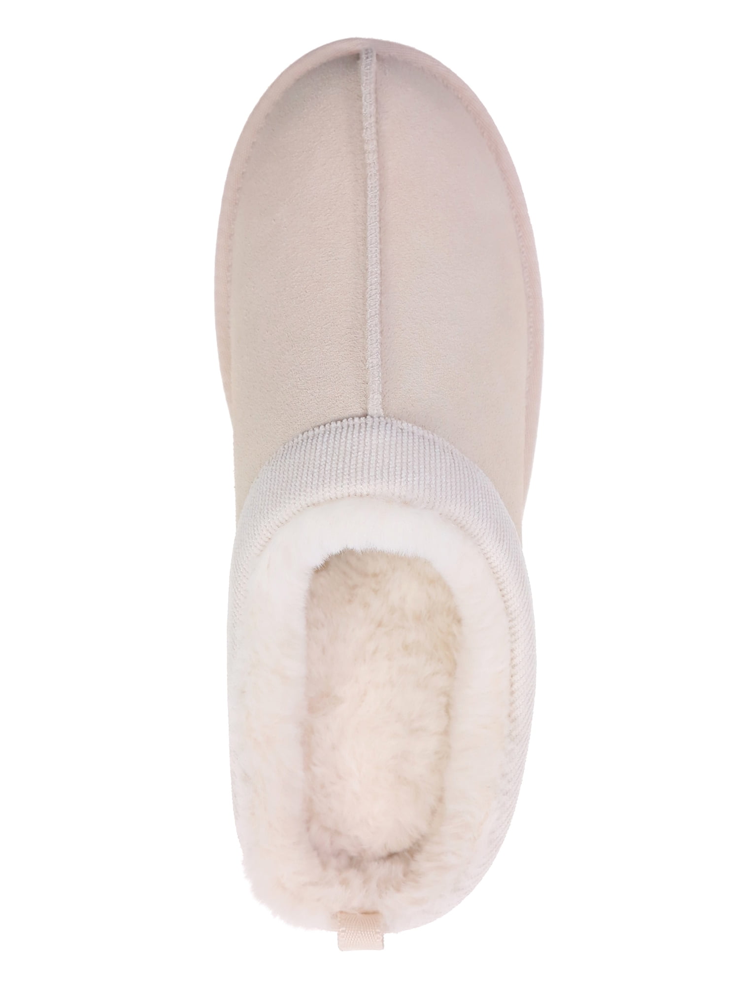 Joyspun Women's Ultra Short Faux Suede Platform Clog Slippers