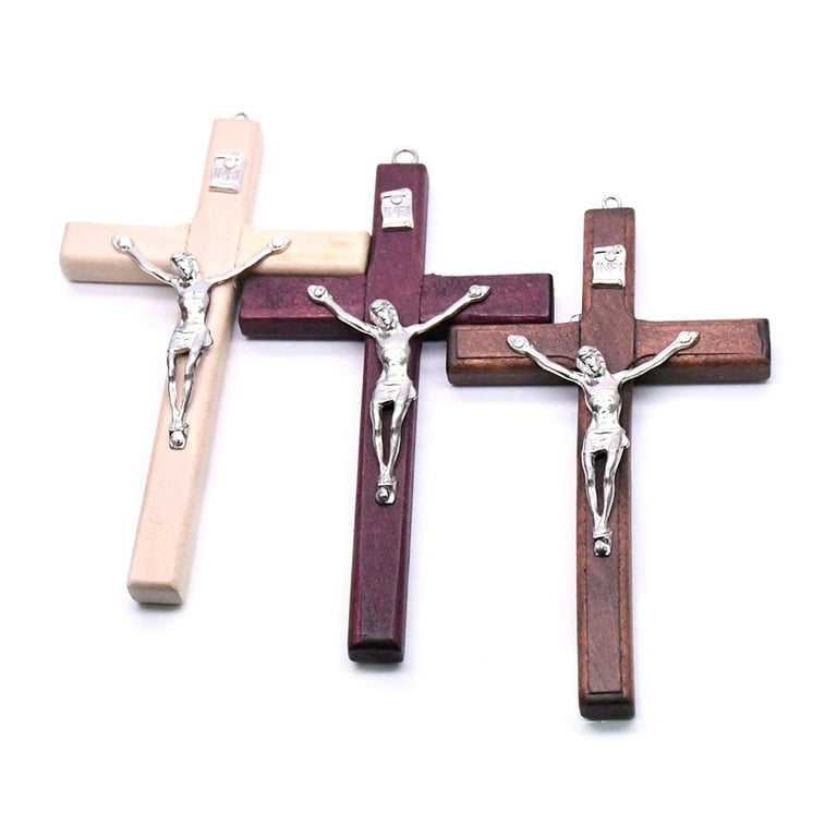 2pcs Handmade Wooden Crosses Christ Ornaments Crucifix Jesus Religious  Charm Office Wall Hanging Pendant Making Arts Crafts Gift - AliExpress