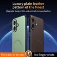 thumbnail image 5 of ELEHOLD Magnetic PU Leather Case Cover For Apple iPhone 16, Shockproof Slim Leather Non-Slip Lightweight PC+TPU Protective Case with Qi Wireless Charging Support,Black, 5 of 7