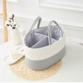 thumbnail image 4 of Organizador de pañales, cesta organizadora de cuerda estilo bohemio, organizador portátil para niños y niñas, organizador portátil para cambiador/coche, blanco lechoso, 4 of 5
