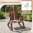 thumbnail image 2 of Spaco Outdoor Adirondack Rocking Chair, Rocking Chair for Adults Solid Wood Porch Rocker, Brown, 2 of 7