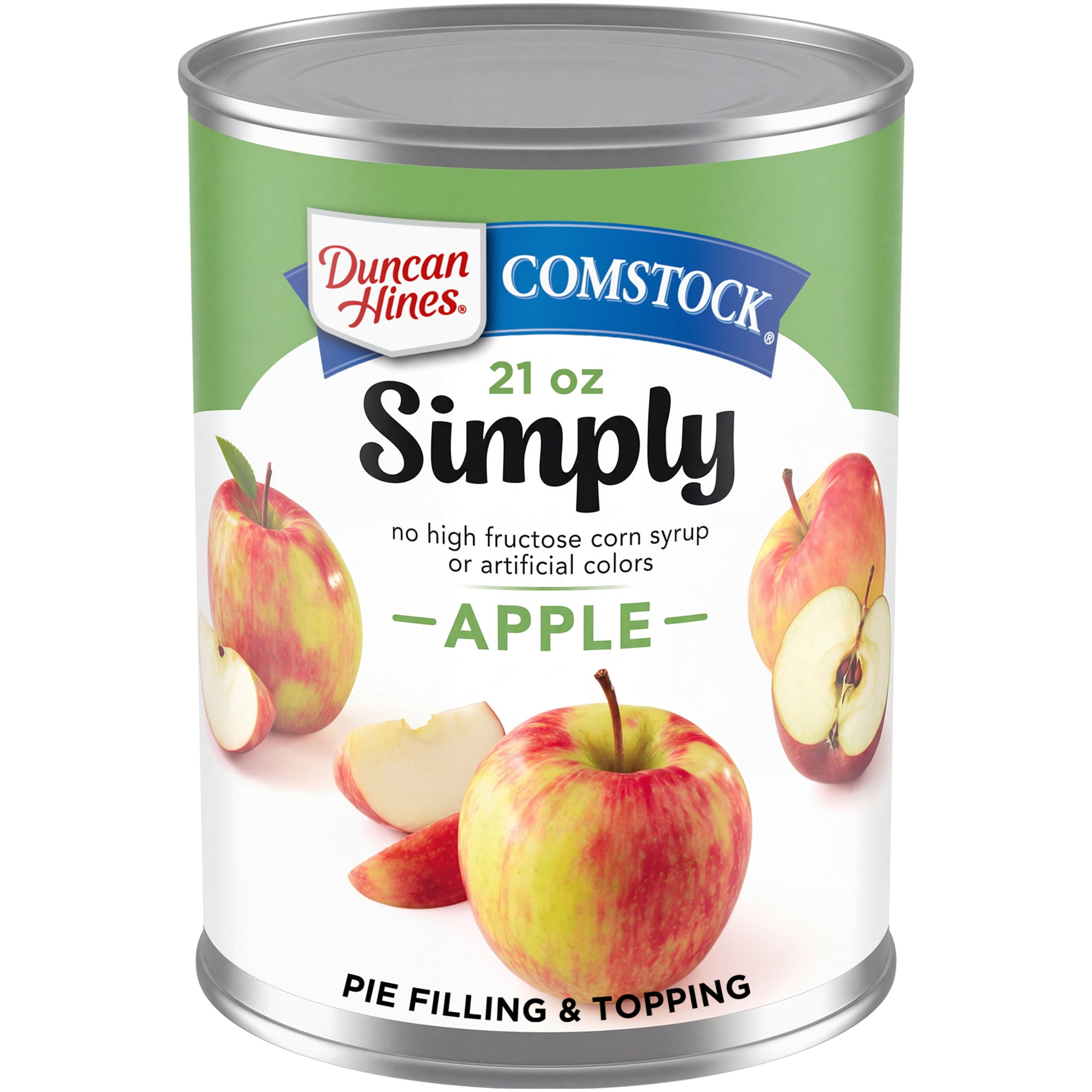 (4 pack) Duncan Hines Comstock Simply Apple Pie Filling and Topping, Ready to Use, 21 oz.