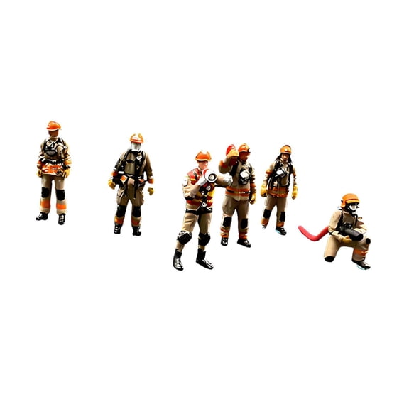 LeeQinersw Miniature 1:64 Firefighter Figures Realistic for Photography Props DIY Scene Style C