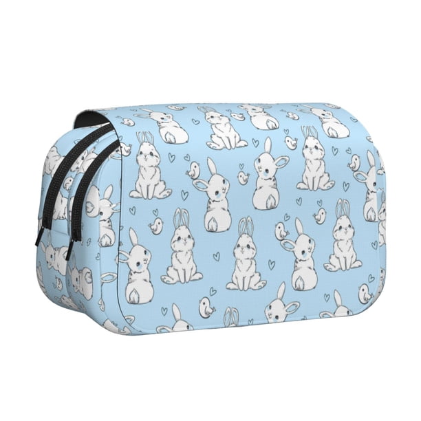 Easygdp Rabbit And Bird para Estuche de Lápices con Tapa Flip, Suministros de Oficina y Universidad para Adolescentes y Adultos