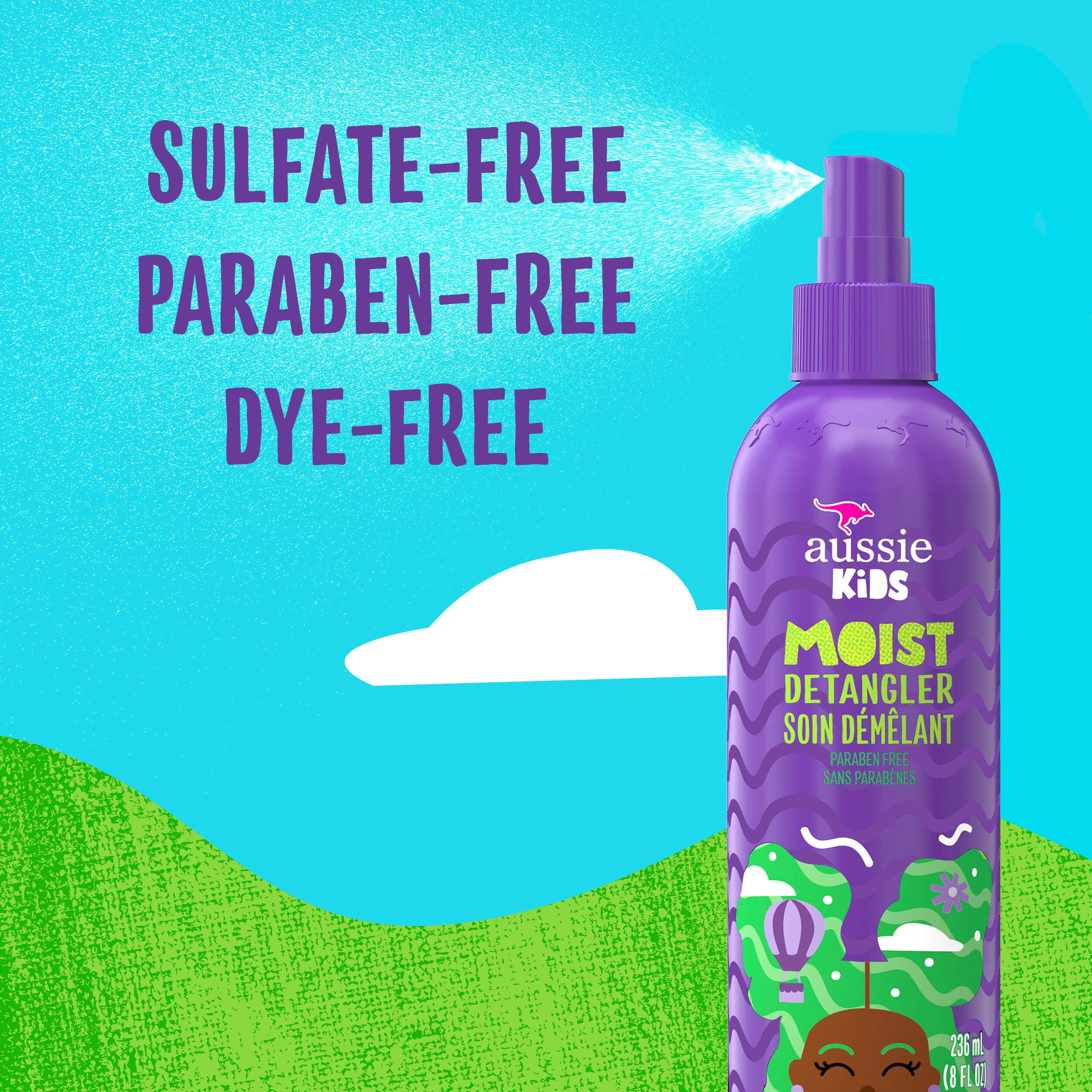 Aussie Kids Moist Detangler Spray for Kids, All Hair Types, 8 fl oz  (图3) Aussie Kids Moist Detangler Spray for Kids, All Hair Types, 8 fl oz  (图3)