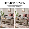 thumbnail image 5 of Alden Design 47.5" Lift Top Coffee Table with 2 Storage Compartments for Livingroom, Rustic Gray, 5 of 11