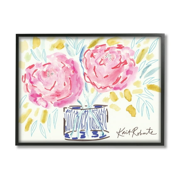 Stupell Industries Spring Pink Carnation Floral Still Life Expressive Flowers,30 x 24, Design by Kait Roberts