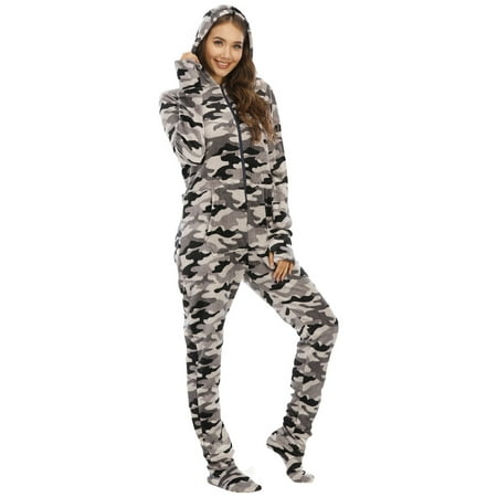 

Christmas Pajamas for Women Winter Cartoon Graphic Print Fleece One-sie Casual Loose Hooded Sleepwear Jumpsuit