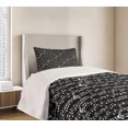 thumbnail image 4 of Ambesonne Black Quilted Bedspread Set 2 Pcs, Musical Note Print, Twin Size, Black and White, 4 of 6