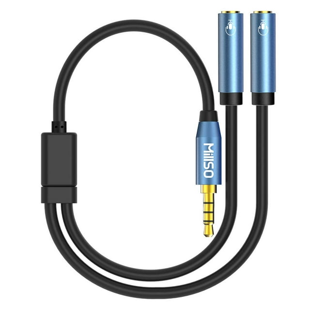 Adaptador de conector Headset Splitter MillSO de 3,5 mm para 2 TRRS