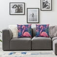 thumbnail image 3 of JRXY Pillowcase Tropical Plants Pink Flamingos Throw Pillow Covers Shells for Couch Office Bedroom Home Decoration  White, 3 of 6