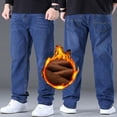 thumbnail image 6 of Blekii Stretch Denim Casual Pants Winter, Mens Fleece Lined Straight Leg Jeans Comfortable Warm Trousers, Winter Wear, Casual Outing, Travel, Weekend, Seasonal Fashion, Daily Use, Street Style,, 6 of 8