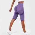 thumbnail image 2 of KHONTS Women's Seamless Scrunch Lifting Short Leggings Biker High Waist Booty Pants Workout Yoga Gym Shorts Purple XL, 2 of 4