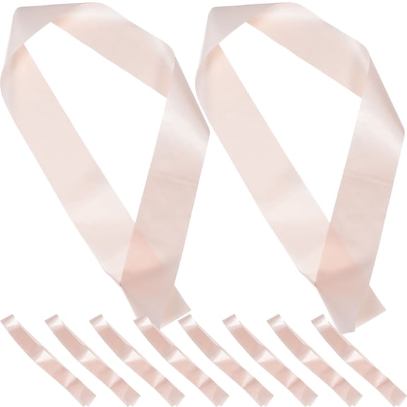 DINHEAROM 10Pcs Satin Blank Sashes for Decoration Rose Plated Gold DIY Party Bridal Shower Accessories