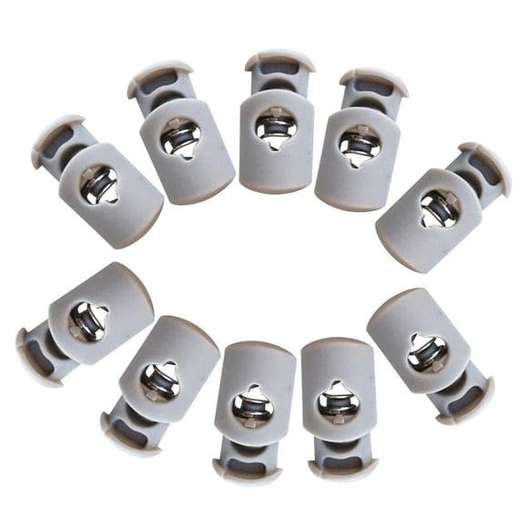 Paquete 10 Barril Plástico Cordón Cuerda Cuerda Cerraduras Finales Toggles Spring Stopper