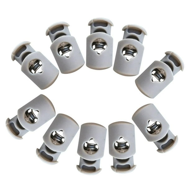 Paquete 10 Barril Plástico Cordón Cuerda Cuerda Cerraduras Finales Toggles Spring Stopper