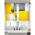 thumbnail image 2 of Oil Painting Yellow Grey Sheer Curtains 45 Inch Length 2 Panels Set for Living Room/Bedroom, Abstract Modern Street Grunge Art Curtain Sheers Drapes Rod Pocket Curtains Window Treatment 52''x45''x2, 2 of 7