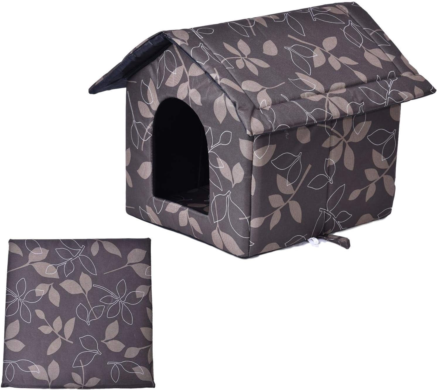 RKXQT Outdoor Pet House, Waterproof Thickened Cat Nest Tent Cabin Pet Products, Kitten House Outdoor Heated Cat Shelter-L