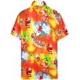 thumbnail image 2 of LA LEELA Mens Hawaiian Christmas Tree Shirts Short Sleeve Button Down Shirt Men's Shirts Beach Hawaii Shirts for Men Funny XL Santa Reindeer, Orange, 2 of 6