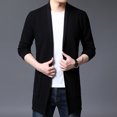 thumbnail image 3 of Suéter de lana largo de alta calidad para otoño, nuevo, chaqueta informal de lana para hombre, suéter de longitud media, 3 of 5