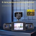 thumbnail image 2 of Wireless Dashcam Front and Rear Camera System, USB Rechargeable 360 1080P Dash Cam No Wires, 4 Channel Full Coverage App Control Dash Cam with Adjustable Lenses and Night Vision, 2 of 9
