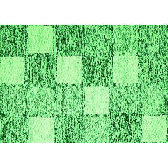 Ahgly Company Indoor Rectangle Checkered Green Modern Area Rugs, 6' x 9'