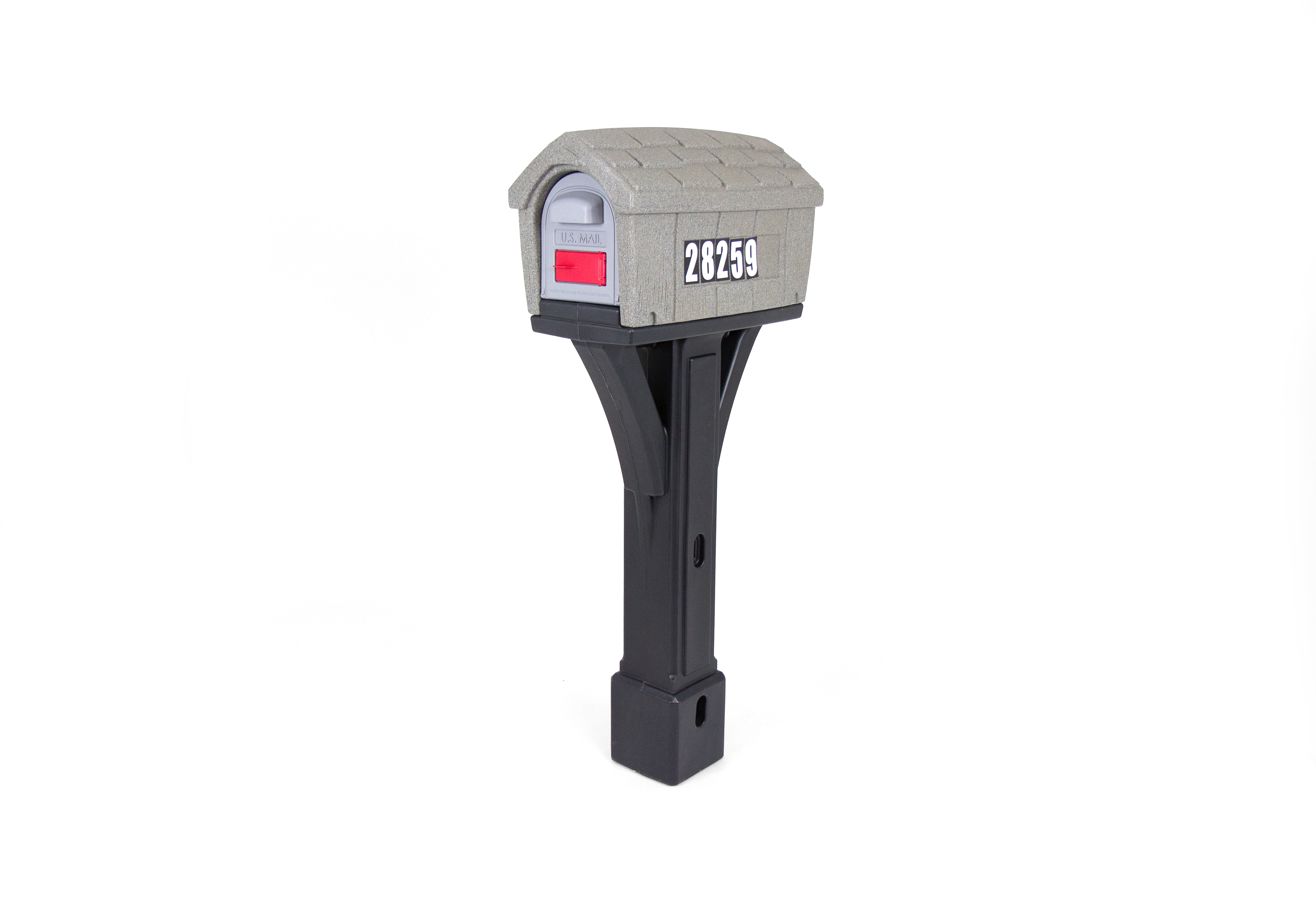 Simplay3 Classic Home Post Mounted Gray Mailbox, Rust Resistant