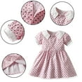 thumbnail image 2 of FLMEI Girls Summer Dresses Baby Newborn,Toddler Girls Lapel Printed Short Sleeve Dress Casual Summer Sundress Printed Jumper Skirt for Girls 3M-4Y, 2 of 8