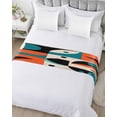 thumbnail image 5 of Xipuska Burnt Orange Teal Black Bed Runners for Twin Size Bed, Decorative Bed Throws for Foot of Bed, Modern Abstract Geometric Bed Runner Sofa Throw Bedding Scarf Protector Slipcover for Bedroom, 5 of 6
