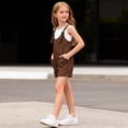 thumbnail image 5 of BFHHYA Girls Cotton Linen Rompers Spaghetti Strap Sleeveless V-Neck Shorts Jumpsuits Fashion Summer Rompers with Pockets 5-14 Y, 5 of 8