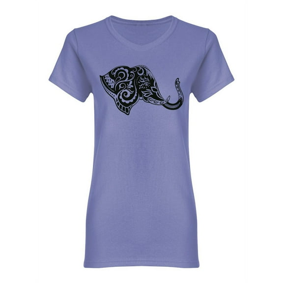 Stylized Elephant Head Shaped T-Shirt Women -Image by Shutterstock, Female XX-Large