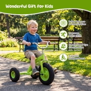 Gymax Kids Tricycle w/15 Inch Inflatable Rubber Tires Adjustable Handlebar & Seat Green