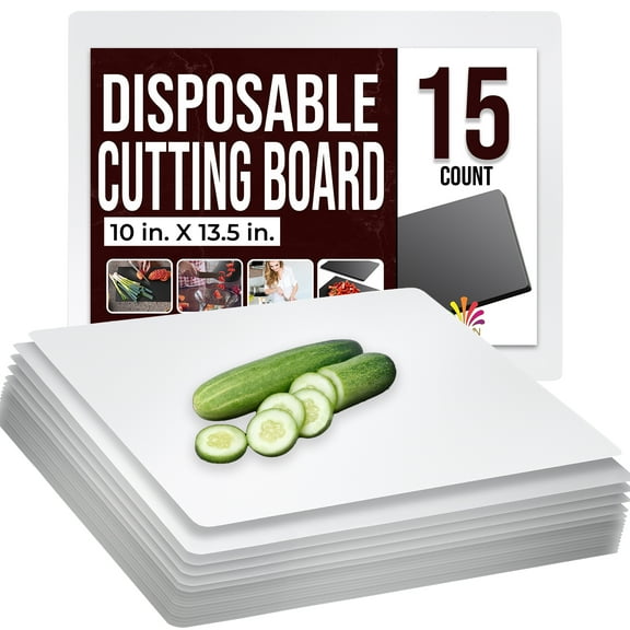 Crown Display 15-Count Premium Plastic Recyclable Cutting Boards, 10" x 13.5"