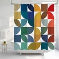 thumbnail image 2 of Colorful Mid Century Modern Shower Curtain, Boho Abstract Geometric Retro Art Shower Curtains for Bathroom, Rainbow Unique Cute Pattern Polyester Fabric with Hooks 54"W x 78"L (Pack of 1), 2 of 6