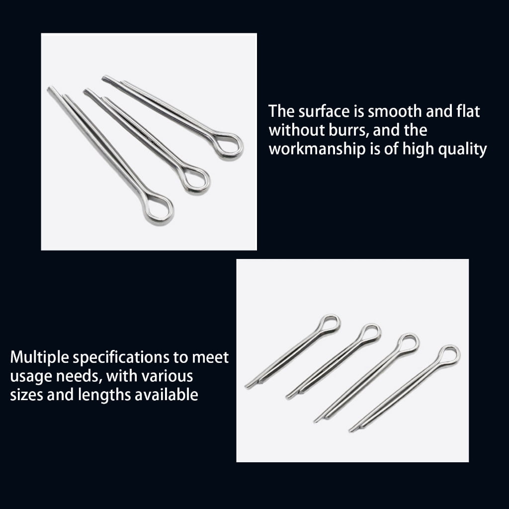 TIERPOP 410Pcs Cotter Pin Assortment kits 6 Size Split Pin Fastener Hitches Pin Heavy Duty Hardware Pin for Trailer Locking