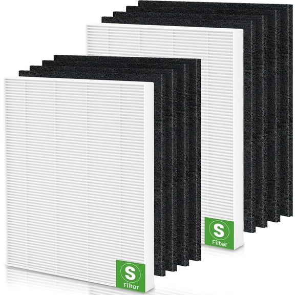 C545 True HEPA Replacement Filter S Compatible with Winix C545 Air Purifier, Part Number 1712-0096-00 and 2522-0058-00, 2 x True HEPA Filter   8 x Activated Carbon Pre-Filter
