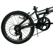 ZiZZO CAMPO 20 Wheel, 7-Speed Steel Frame Folding Bike For All Genders, Black