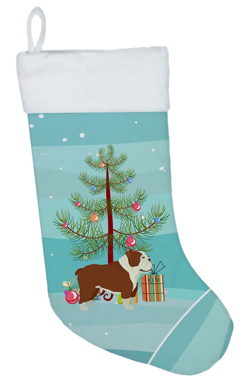 English Bulldog Christmas Tree Christmas Stocking
