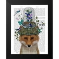 thumbnail image 2 of Fab Funky 12x14 Black Modern Framed Museum Art Print Titled - Fox with Butterfly Bell Jar, 2 of 5