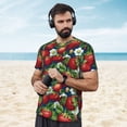 thumbnail image 4 of Wukai Strawberry2 Print Men's Short-Sleeved Mesh T-Shirt,Quick-Dry Short Sleeve Workout T-Shirt-Large, 4 of 8