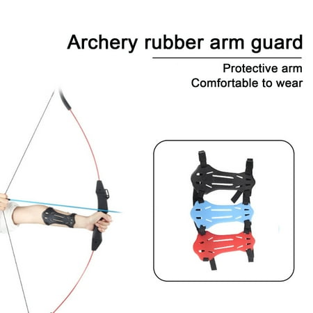 NIBOLOG Archery Arm Guard Adjustable 2 Straps Buckles Soft Rubber Archery Arm Guard Kids Youth Quick Wearing Flexible Archery Armguard
