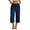 Navy, variant on Posijego Women's Capri Pants Drawstring Elastic Waist Wide Leg Capris Summer Casual Cropped Loose Pants with Pockets S-3XL